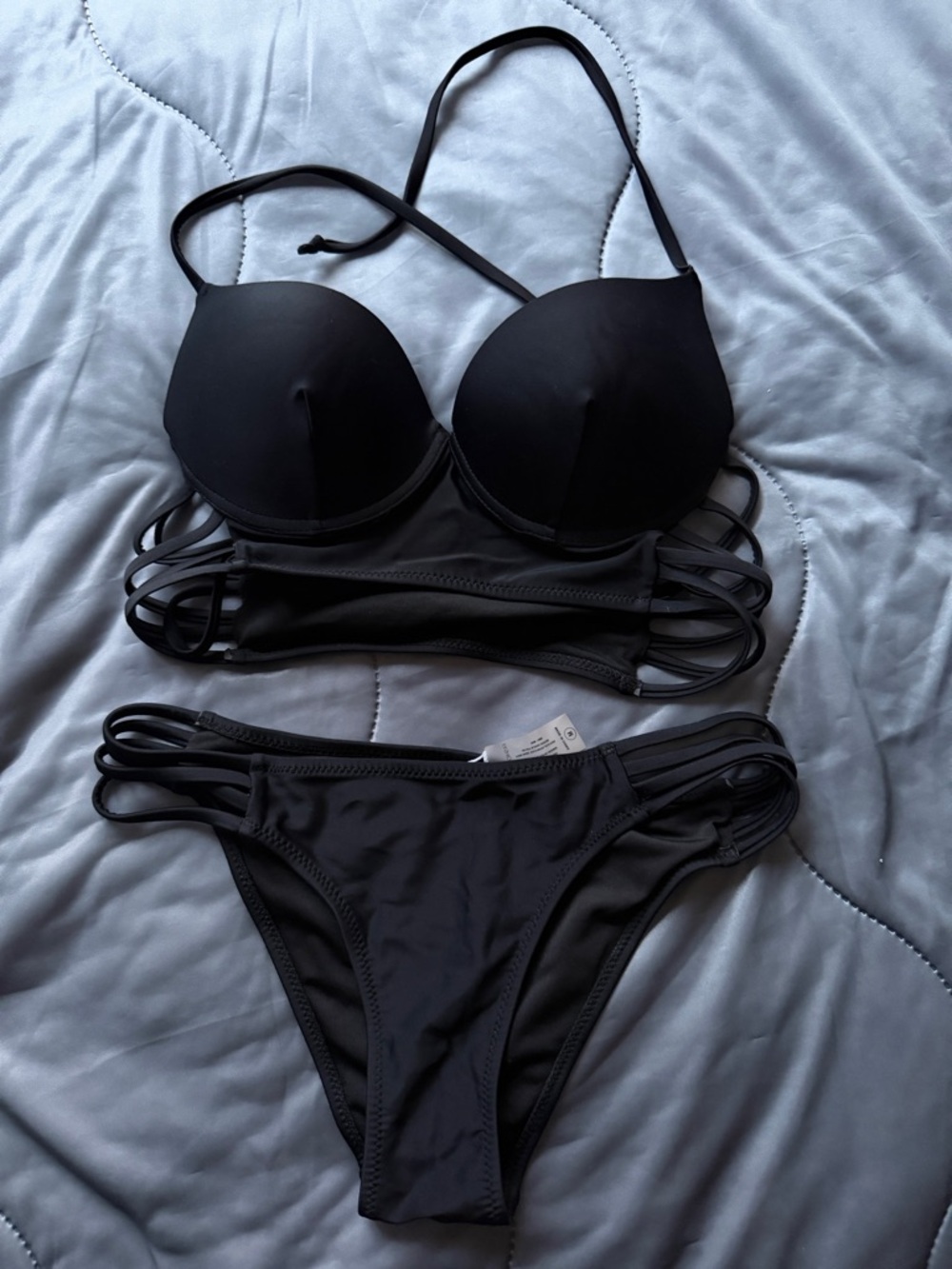 Black Strappy Push-Up Women’s Bikini Set